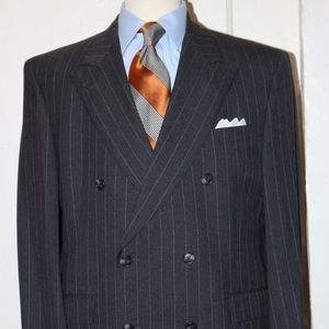 Burberrys' Gray Stripe Men's Double Breasted Suit